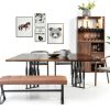 Jahof Solid Wood Table Top 48x28 Dark Brown Rectangular 1in Thick-4