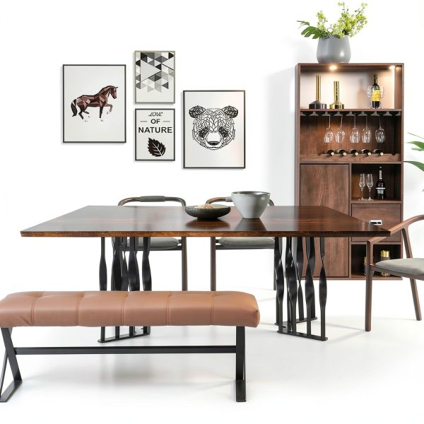 Jahof Solid Wood Table Top 48x28 Dark Brown Rectangular 1in Thick-4