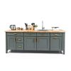 Bme Hevea Solid Wood Butcher Block Countertop 72" x 25" Unfinished-4