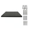QLLY Solid Wood Table Top, Solid Board Replacement Desktop, One-Piece Wood Tabletop, Universal Countertop for Table and Workstation (Black, 31.5"/80cm Square)-3