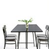QLLY Solid Wood Table Top, Solid Board Replacement Desktop, One-Piece Wood Tabletop, Universal Countertop for Table and Workstation (Black, 31.5"/80cm Square)-1