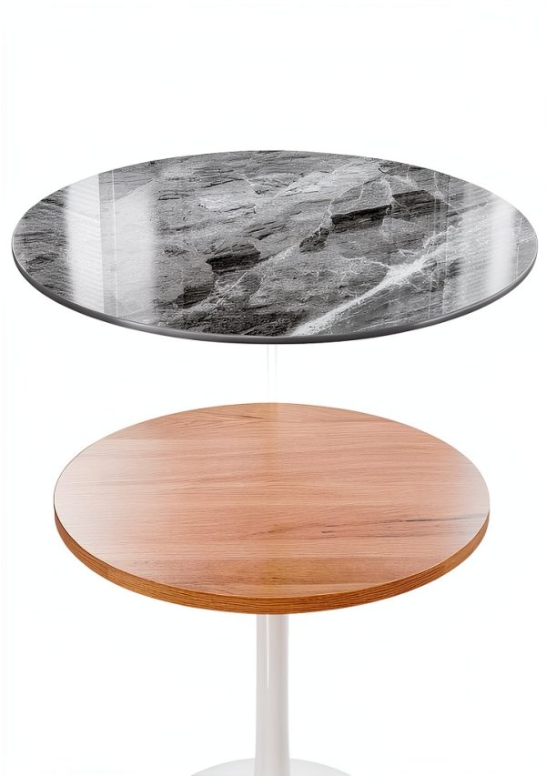 ZL ZELing Round Sintered Stone Table Top 23.6" Gray Indoor Outdoor-6