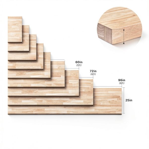 Hevea Unfinished Butcher Block Countertop ARIEL 30x25x1.5 Solid Wood-6