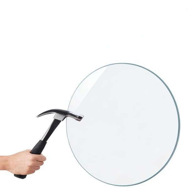 Clear Tempered Glass Table Top BDCAKEUDG 42CM Round Anti‑Slip Pads-2