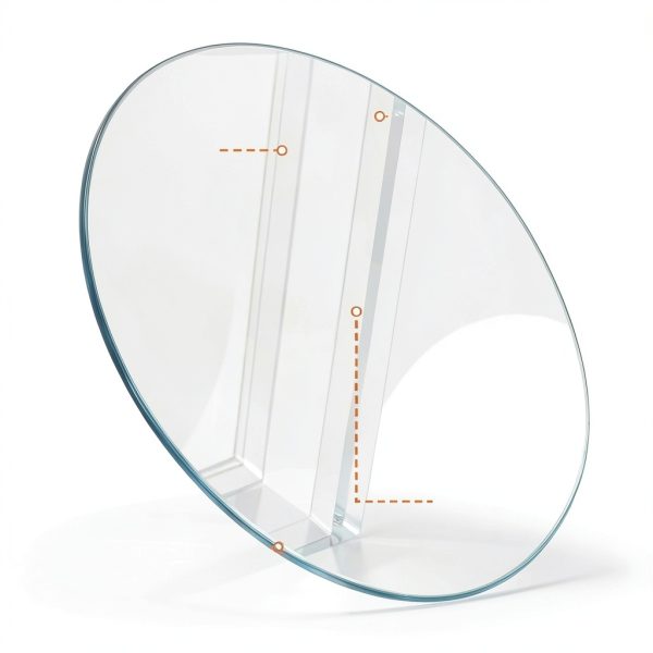 Clear Tempered Glass Table Top BDCAKEUDG 42CM Round Anti‑Slip Pads-3