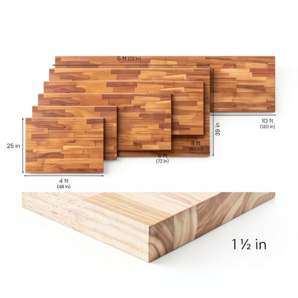 Acacia Butcher Block Countertop 6 ft x 25 in BingLTD Wood Table Top-3