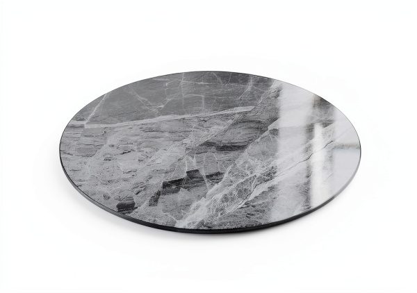 ZL ZELing Round Sintered Stone Table Top 23.6" Gray Indoor Outdoor-4