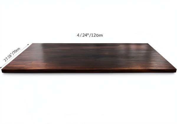 Jahof Solid Wood Table Top 48x28 Dark Brown Rectangular 1in Thick-2
