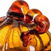 Glitzhome Hand Blown Glass Pumpkin Table Top Home Décor, 5.51", Amber-2